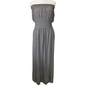 lark + grey dress | Dresses | Lark Grey Smocked Bodice Striped Maxi Gray White Nwt Size Sm Lace dress